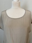 American Vintage 100  Silk Blouse Top M Lightweight Classic Beige Grey