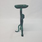 Cast Metal Monkey Holding Tray Business Card Key Holder Soap Stand Patina 7 