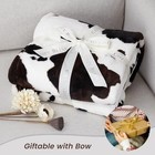 Cow Print Throw Blanket Non Shedding Milkyplush Queen  90  X 90   Black Brown