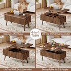 Lift Top Coffee Table W hidden Storage Rectangular Elevating Table W 2 Drawers    
