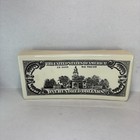 Vtg Ceramic  100 Dollars Bill Piggy Bank Coin Saving Money Benjamin Franklin