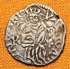 Medieval Silver Coin - Corvin Mathias Denar  Madonna  15  Century  Kp Mintmark 