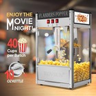 10oz 40 Cups Commercial Popcorn Popper Maker Popcorn Machine 800w Bar Service