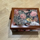 Vintage Wooden Sewing Box Cantilever Accordion 3 Tier Loaded Thread Notions Case