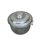 Hammered Ice Bucket Vintage Made In Italy Aluminum Wine Chiller Barware Decor