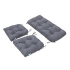  Outdoor indoor Patio Wicker Seat Cushions With Ties Group Charcoal Grey black