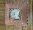  Vintage 1940   s Pink Starburst Ceiling Light Shade With Candlewick Trim