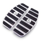 Motorcycle Skull Rider Footboard Insert Kit For Harley Touring 1980-up Chrome