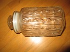Apothecary Glass Medical Cotton Ball Q Tip Bathroom Humidor Jar W  Tight Lid Vtg
