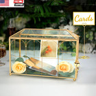 Glass Wedding Card Box With Lock  12 6x5 9x9 Inches Large Gold Card Boxes For We
