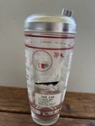 Vintage Mcm Cocktail Shaker Glass   Aluminum Lid Recipes Barware Martini Heavy