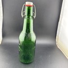 Vintage Green Embossed Grolsch Beer Bottle Empty Nice Condition 9 3 4  Tall    