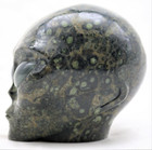 Xl Charming Kambaba Jasper Crystal Alien Head With Labradorite Gemstone Eyes