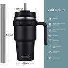 Aloufea 20 Oz Insulated Coffee Mug Tumbler With Handle  Stainless Steel Trave   