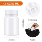 Wllhyf 6pcs Pill Bottle White 50ml Empty Clear Plastic Pill Bottles Medicine Bot