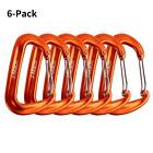 6 Pcs 12kn Aluminum Carabiner Key D-ring Chain Clips Hook For Climbing Caving