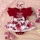 Newborn Baby Girls Summer Clothes Outfit Bodysuit Ruffle Sleeve Romper headband