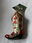 Old World Christmas Tree Blown Glass Ornament Cowgirl Boot Country Ranch