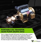 Portable Oil Transfer Gear Pump 20gpm 50hz
