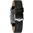  Men s Stainless Steel 3-hand Calendar Date Quartz Watch With Black Leather 