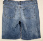 Mossimo Denim Shorts Size 12 Boyfriend Fit Stretch Frayed Hem Mid Rise Blue Cas