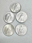 Peace Silver Dollars 1921-1935 Lot Of 5 Uncirculated 90  Silver Coin Mixed Year