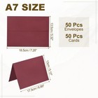 50pack Wine Red 5x7 Envelopes  A7 Envelopes With Folded Cards