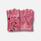 Men s Red Fingerless New Napa Leather Driving   Dress Gloves Goatskin 100 
