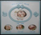 9  X 7 5  Baby Photo Frame My First Year Blue Cute Baby Shower Gift Smile Bath