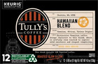 Tullys Coffee Hawaiian Blend K-cups  Medium Roast Coffee  12 Count