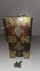Vtg Chinese Jewelry Box With Carved Jade Inserts