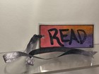Bookmark Original Painting Read Mini Pink Purple Orange Tassel Crystal Valentine