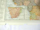 Antique 1920s  1921 Colonial Africa Color Map From Atlas