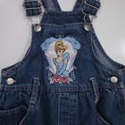 Vintage Disney Classics Overalls 12m Princess Cinderella Girl Denim 90s