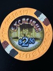 Excalibur  2 50 Orange Snapper Casino Chip-obsolete uncirculated Las Vegas  Nv 