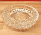 Vtg Heavy Crystal-clear Cut-glass 3 Slot Cigar Cigarette Ashtray Large 7 5 