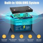 12v 100ah Lithium Battery Rechargeable Lifepo4 5000  Deep Cycle Solar Panel Rv
