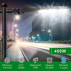 450w Led Parking Lot Light Fixture 5000k Replace 1500w Mh Area Road Lighting Dlc