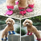 4pcs set Waterproof Pet Dog Shoes Anti-slip Rain Boots Footwear For Small Cats D