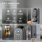 Keyless Smart Door Lock Fingerprint Wifi App Video Camera Doorbell 2-way Audio
