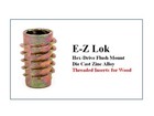 Ez-lok 5 16-18 Die Cast Zinc Alloy Hex-drive Threaded Insert For Wood 10 Pieces