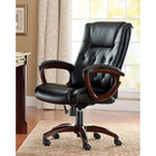 Executive Office Desk Chair Bonded Leather W  Lumbar Support Ergonomic Mid-back