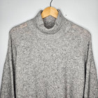 Just Female Unite Knit Blouse Sweater Small Gray Mock Neck Wool Blend Oversized