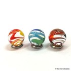 3 X 16mm Handmade Marbles - Vivid Surface Swirl Glass Art Toy Marbles   Gift Bag