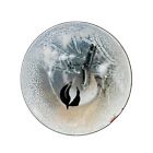 Vintage Norman Brumm Enamel Over Copper Plate Chickadee In Winter Snow Signed 5 