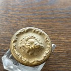 Antique Glass Inkwell With Brass Top