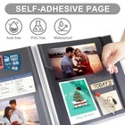 Photo Album Self-adhesive Black Pages Large Linen Cover Scrapbook Diy 30 Sheets