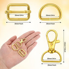56pcs Purse Bag Hardware Set D Rings Swivel Clasps Slides Buckles Metal Craft 25