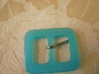 Vintage Aqua Blue Lucite Plastic Buckle 1 1 4 X 1 1 2 In  Kj