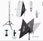 Fovi 2500 W 3 Light Soft Box Kit With Boom Arm   Photography   Video Studio Kit